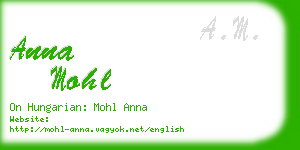 anna mohl business card